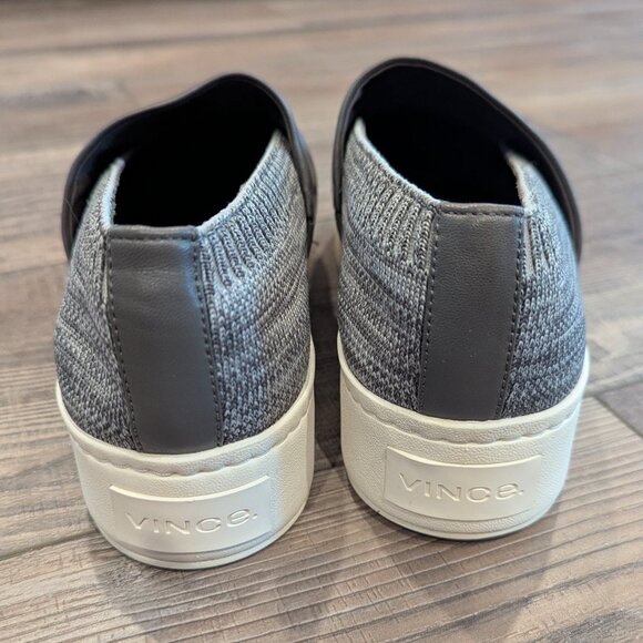 Vince Women's Ward Knit Slip-On Comfortable Platform Sneaker in Space Gray 7.5 - Picture 4 of 7